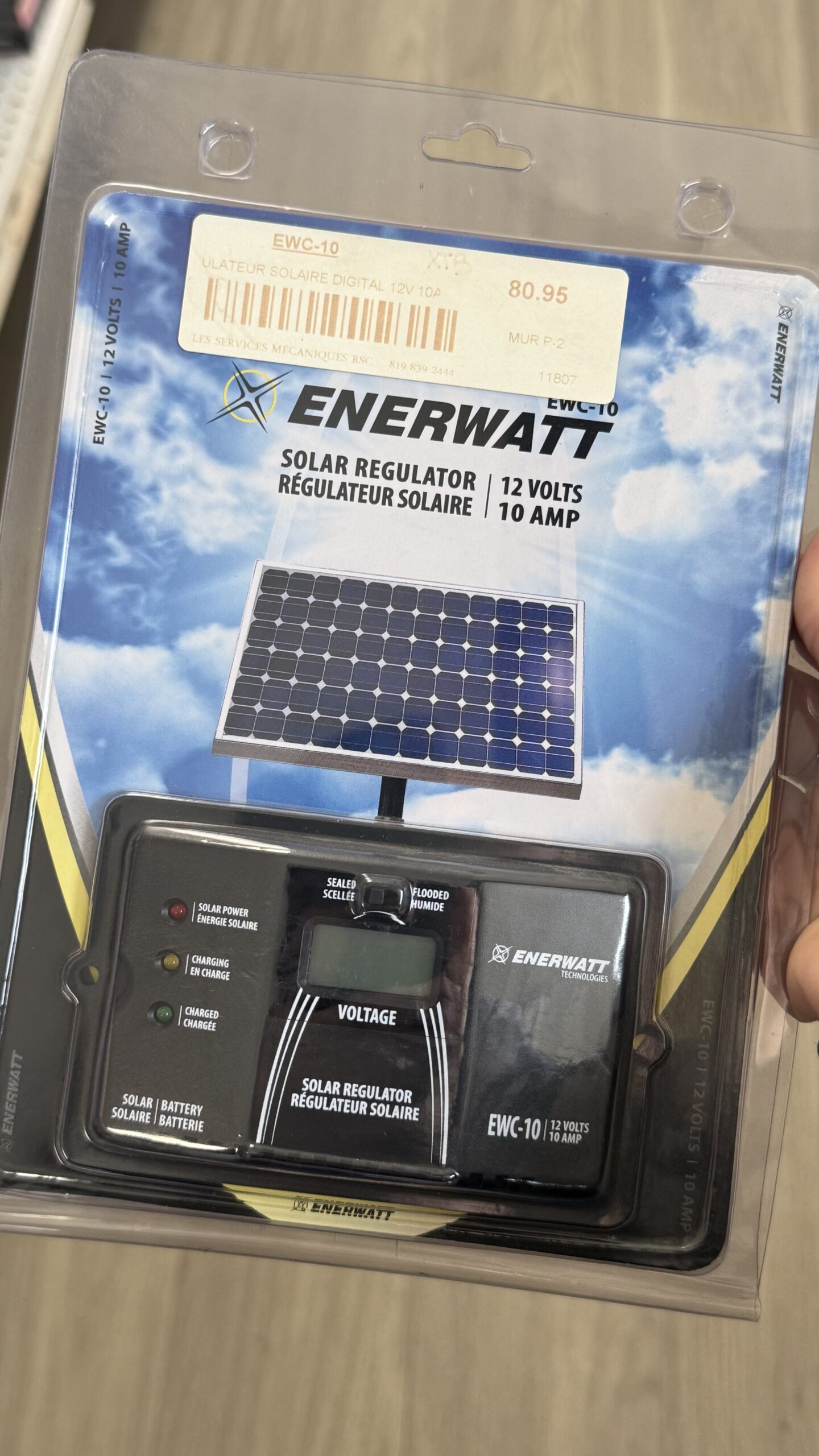 REGULATEUR SOLAIR 12V 10AMP